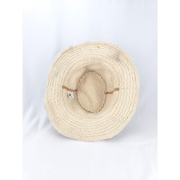 Y2K Styled Faux Suede Shred Alert Bucket Hat Wired Brim Hibiscus Flower - Picture 10 of 14